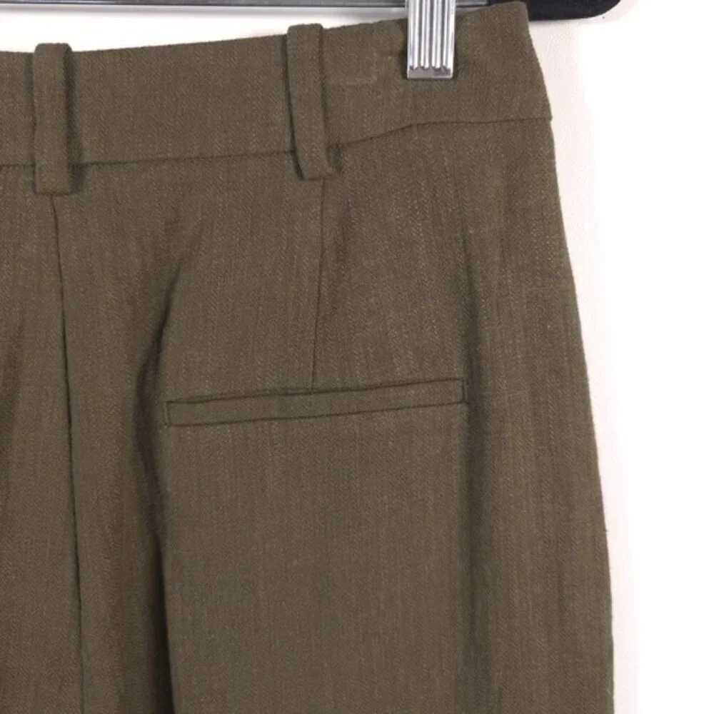 NWOT ZARA LINEN Blend Wide Leg‎ Knit Pants Trousers Crop 2753/220/505 MEDIUM